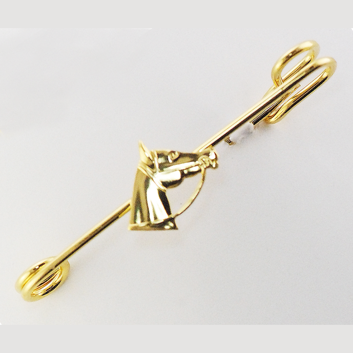 Horsehead with Reins Stock Pin Gold Large