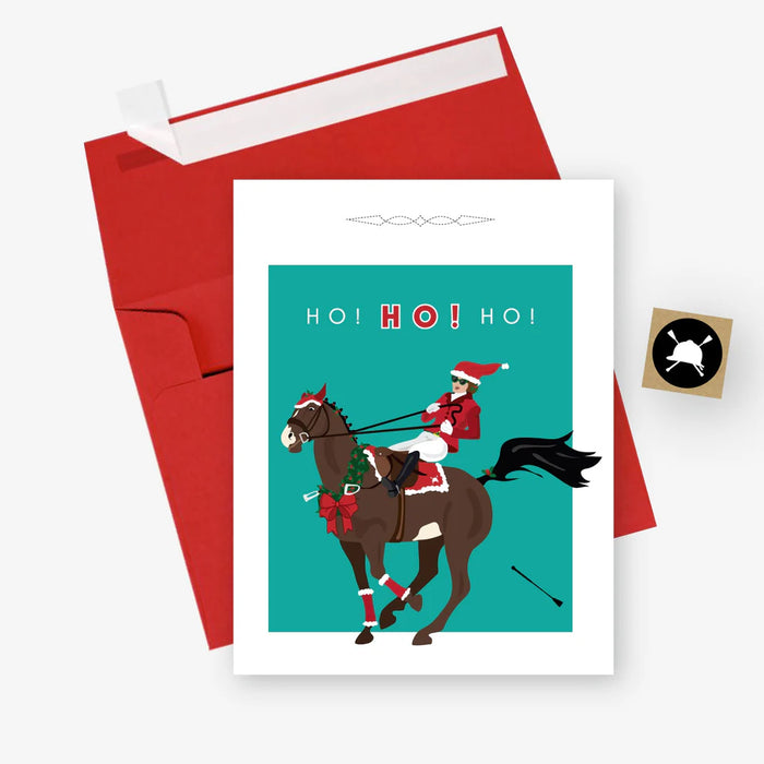 Hunt Seat Ho! Ho! Ho! Equestrian Christmas Card Box Set of 8