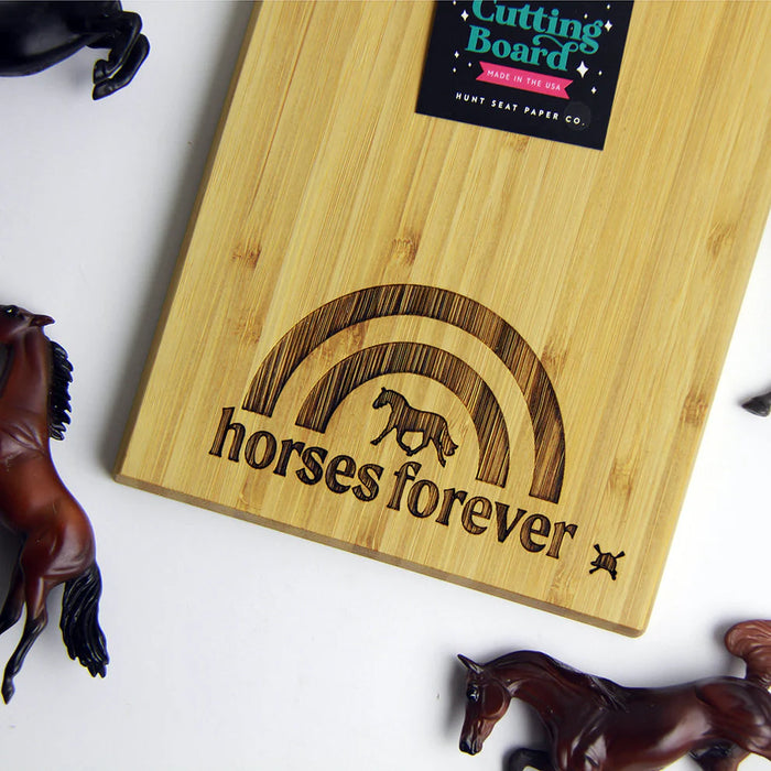 Hunt Seat Horses Forever Bamboo Mini Charcuterie Board