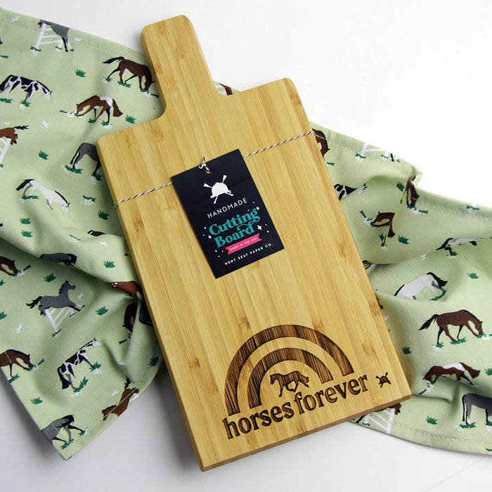 Hunt Seat Horses Forever Bamboo Mini Charcuterie Board