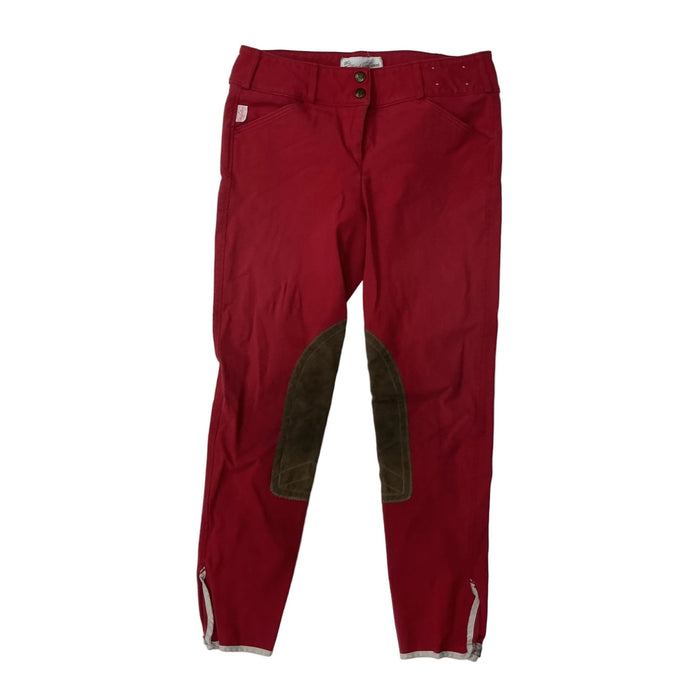 CNT 3166E Tailored Sportsman Knee Patch Breeches Red 28