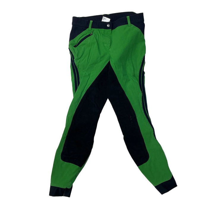 CNT 3167D HKM Full Seat Breeches Green/Navy 28