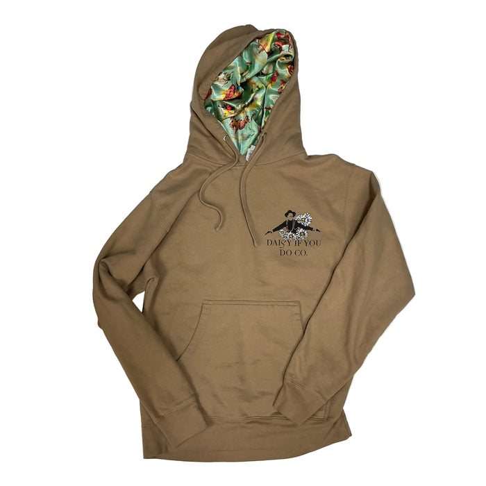 CNT 3177F Daisy If You Do Co. Satin Lined Hoodie Tan/Blue Cowboy Small