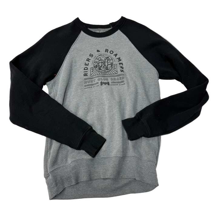 CNT 3023H ”Riders and Roamers” Crewneck Sweater Grey/Black Kids XL