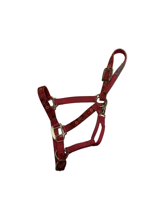 CNT 3183I Nylon Halter Red Pattern Medium Horse