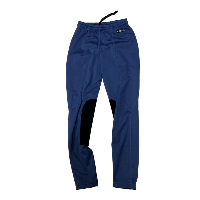 CNT 3187C Kerrits Knee Patch Tights Blue Kids Medium