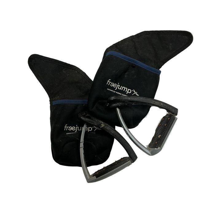 CNT 3196C Free Jump Stirrup Irons Black/Grey