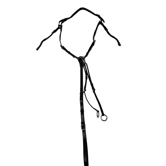 CNT 3029A 5-Point Breastplate with Running Martingale Brown Full