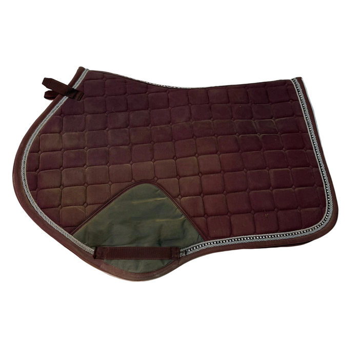 CNT 3029F Schockemhole Saddle Pad Maroon with Silver Pipping and Sparkles