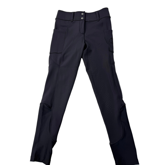 CNT 3034D Free Ride Equestrian Silicone Full Seat Tights Fleeced Lined Breeches Grey Medium