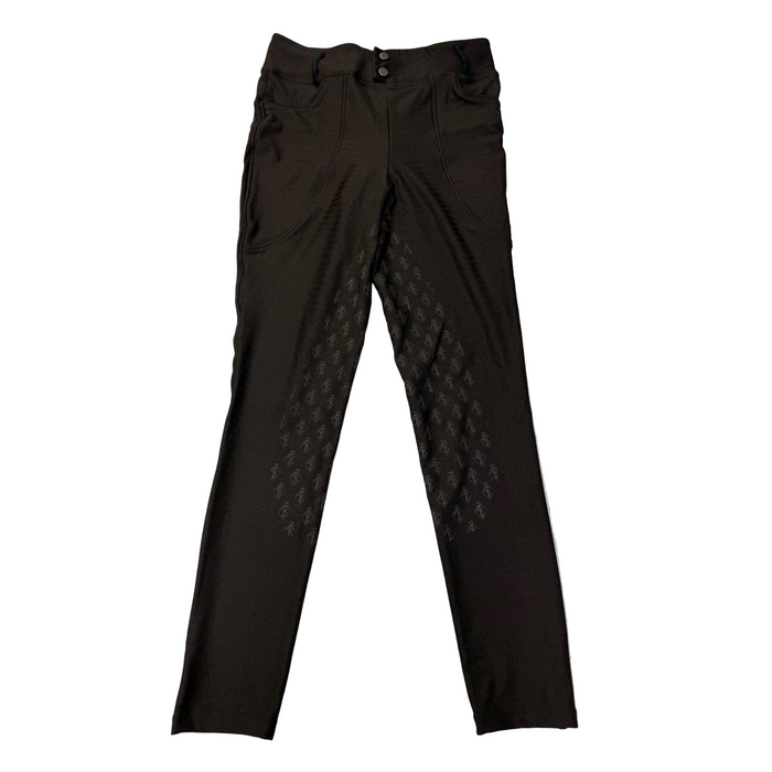 CNT 3034E Free Ride Equestrian Silicone Full Seat Tights Brown Medium