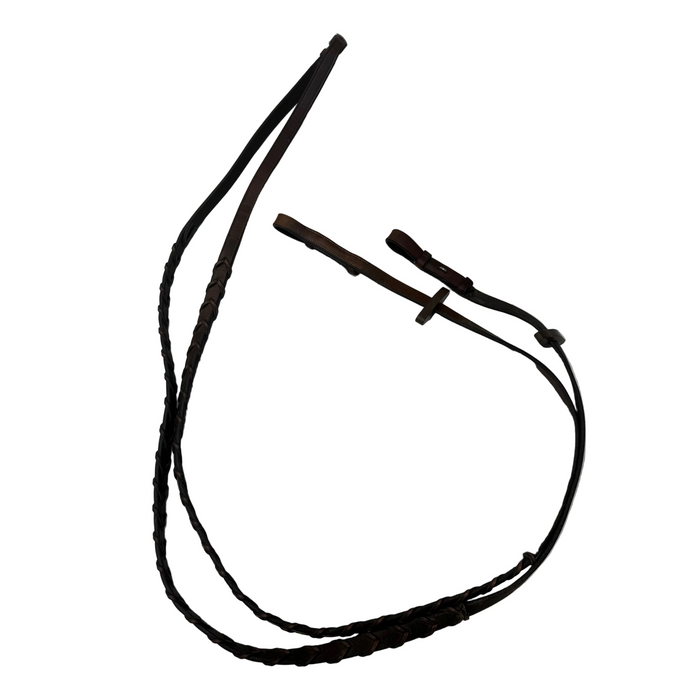 CNT 3042I Leather Laced Reins Brown