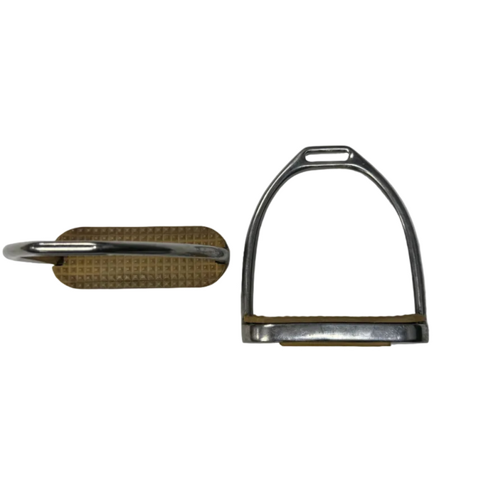 CNT 3042S Stirrup Irons with White Pads 4.25"
