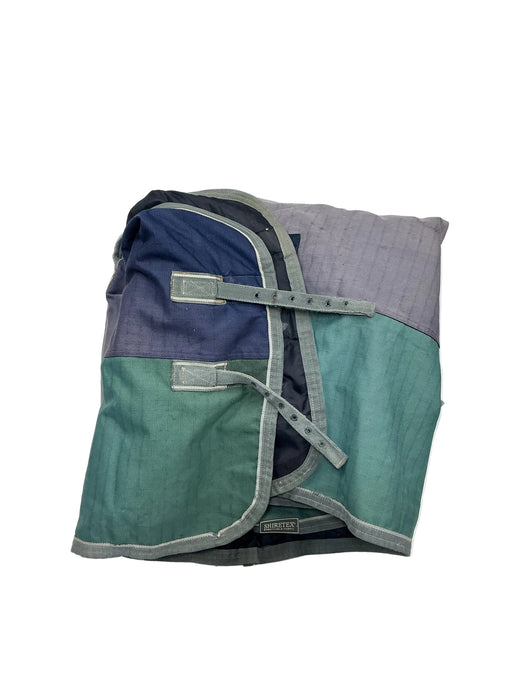 CNT 3233B Shires Typhoon Midweight Blanket with Neck Navy/Teal 78”