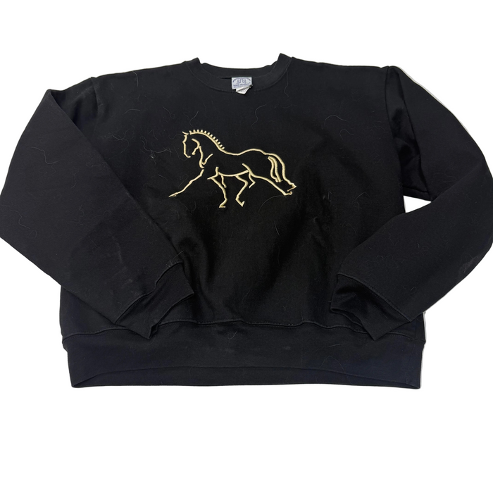 CNT 3048U Crewneck Black w/ Gold Horse XL