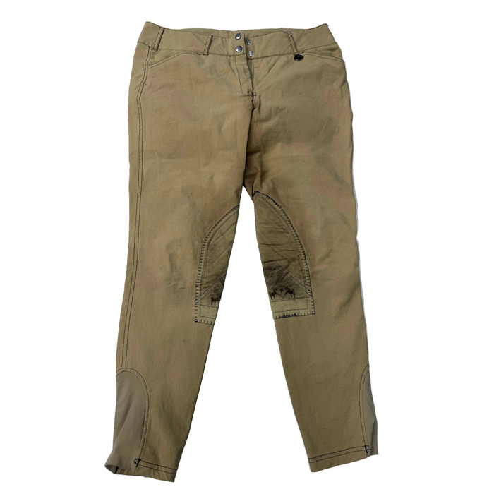 CNT 3067I Equine Couture Knee Patch Breeches Tan 32