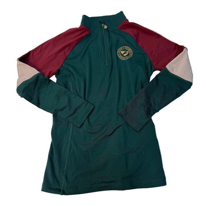 CNT 2383PP Aubrion 1/4 Zip Long Sleeve Shirt Fleeced Lined Green/Tan/Red Medium