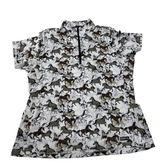 CNT 3048EE Kerrits Short Sleeve Shirt Horse Patterned XL