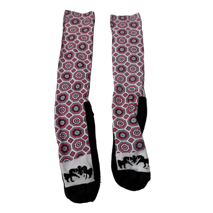 CNT 3048AA Equine Couture Riding Socks Patterned Pink/Black
