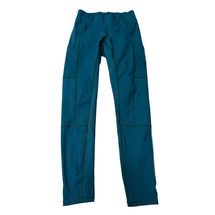 CNT 3040I Equestriess Atelier Silicone Knee Patch Tights Teal Small