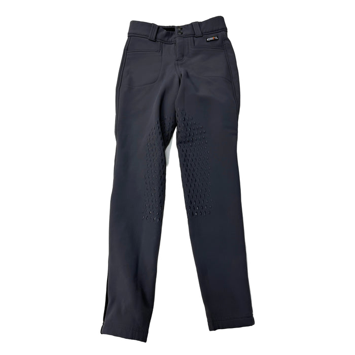 CNT 3085A Kerrits Fleeced Lined Silicone Knee Patch Breeches Grey XS
