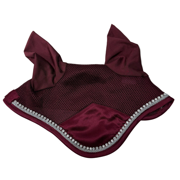 CNT 3090B Schinders Ear Bonnet Maroon Sparkly approx. Full