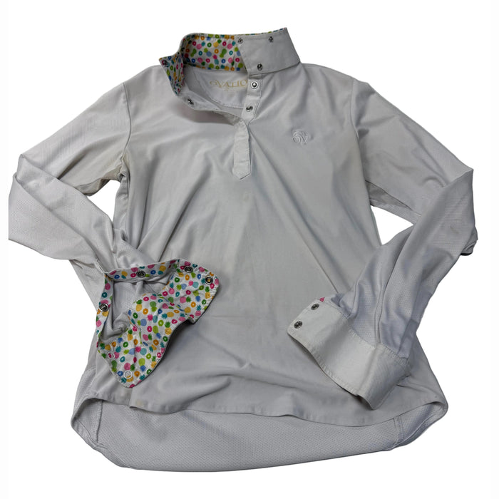 CNT 3095Y Ovation Long Sleeve Show Shirt White/Pineapple Collar approx. Medium