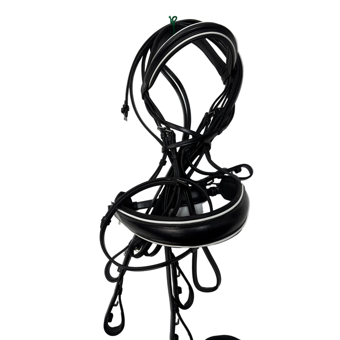 CNT 3104A Joseph Sterling Dressage Double Bridle Black Oversized (New)