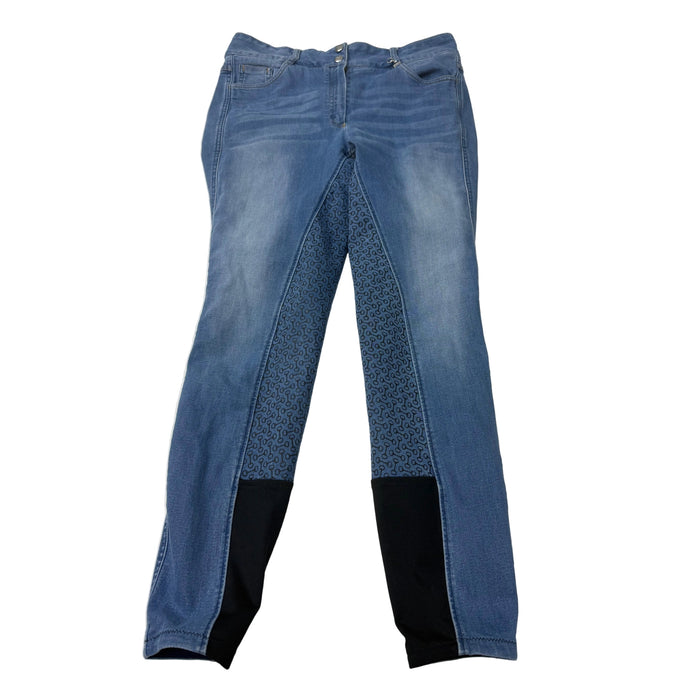 CNT 3108B Horze Silicone Full Seat Light Denim Breeches 30