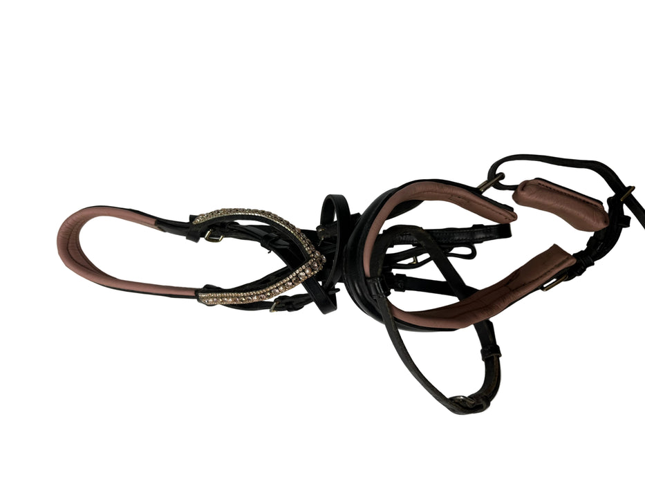 CNT 3115T Sattlerri Otto Schumacter Bridle Pink/Black Pony
