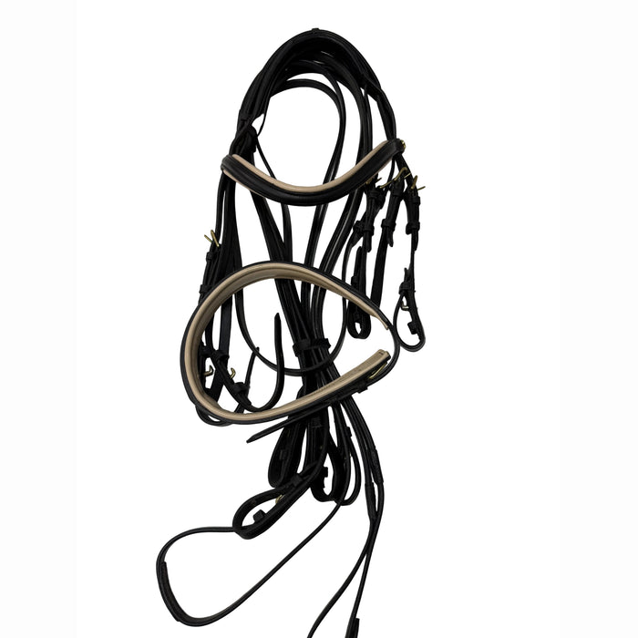CNT 3119B FSS Double Bridle Black/White Cob