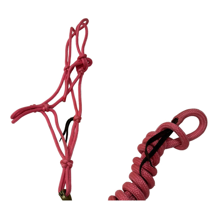 CNT 3119D Rope Halter Hot Pink with Lead Rope approx. Pony
