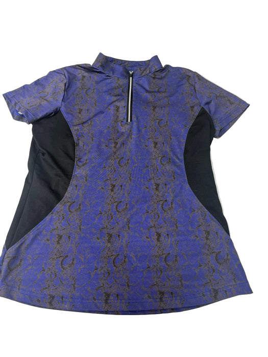CNT 3128C Horze Short Sleeve Shirt Purple/Black 10