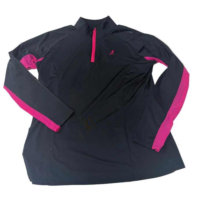 CNT 3128B Piper Long Sleeve Sun Shirt Black/Pink Large