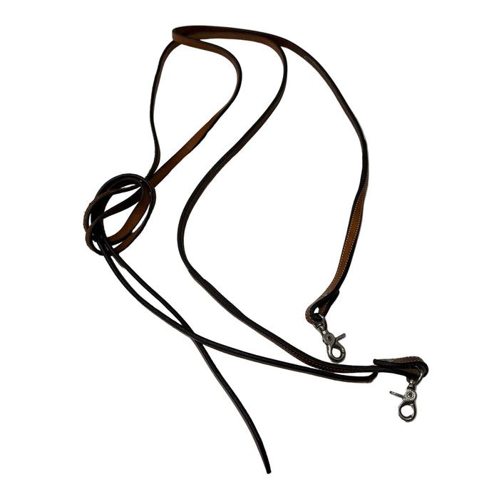 CNT 3124H Leather Split Reins with Snaps Brown