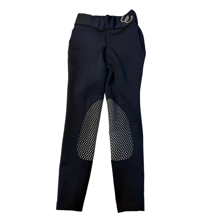 CNT 3137B Equistar Silicone Knee Patch Tights Navy XS