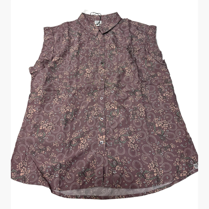 CNT 3147A EQL Sleeveless Shirt Pink Flowers Large (New)