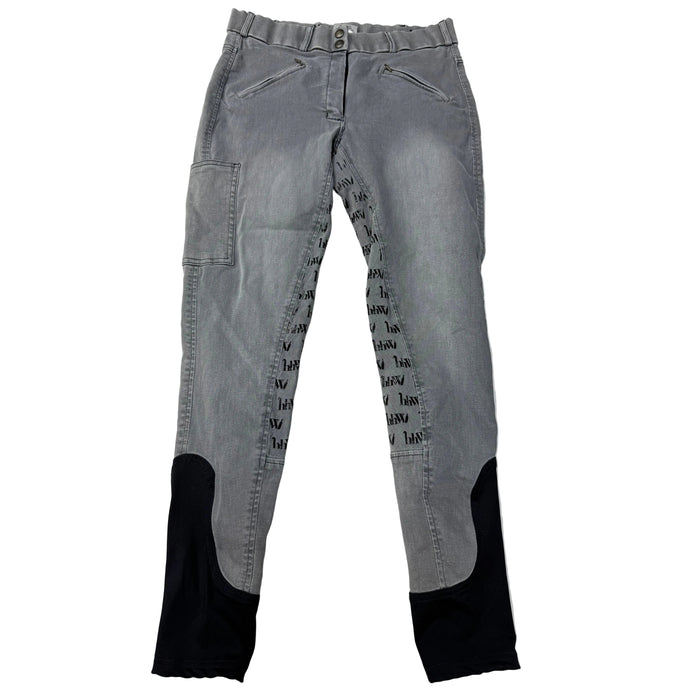 CNT 3149D Horsewear Silicone Full Seat Denim Grey Breeches 28