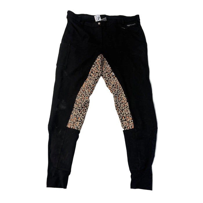 CNT 3080B Buckwild Breeches with Silicone Full Seat, Cheeta Print/Black 38L