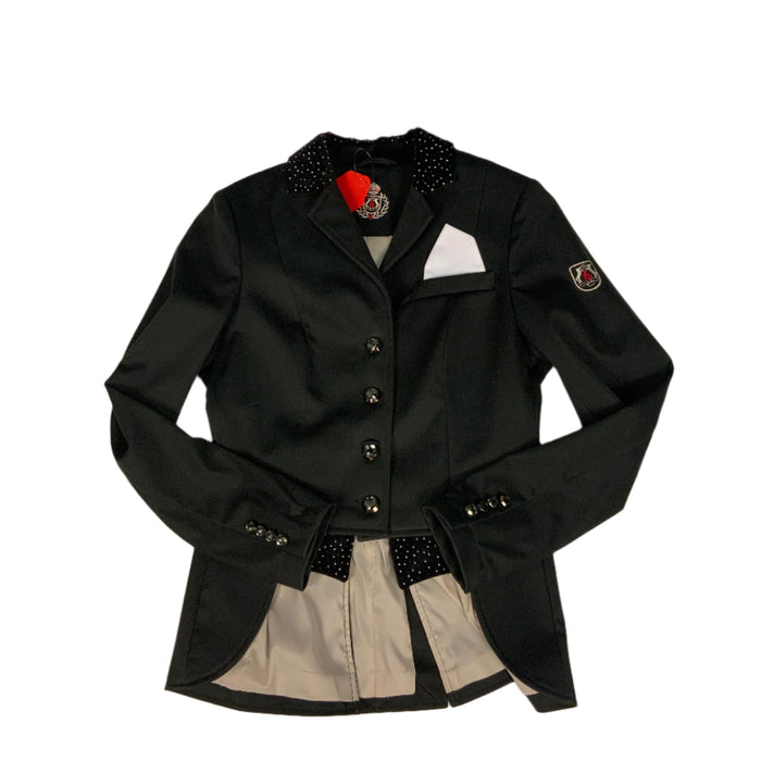 CNT 2835B Fair Play Short Tail Show Coat Black with Sparkles 40