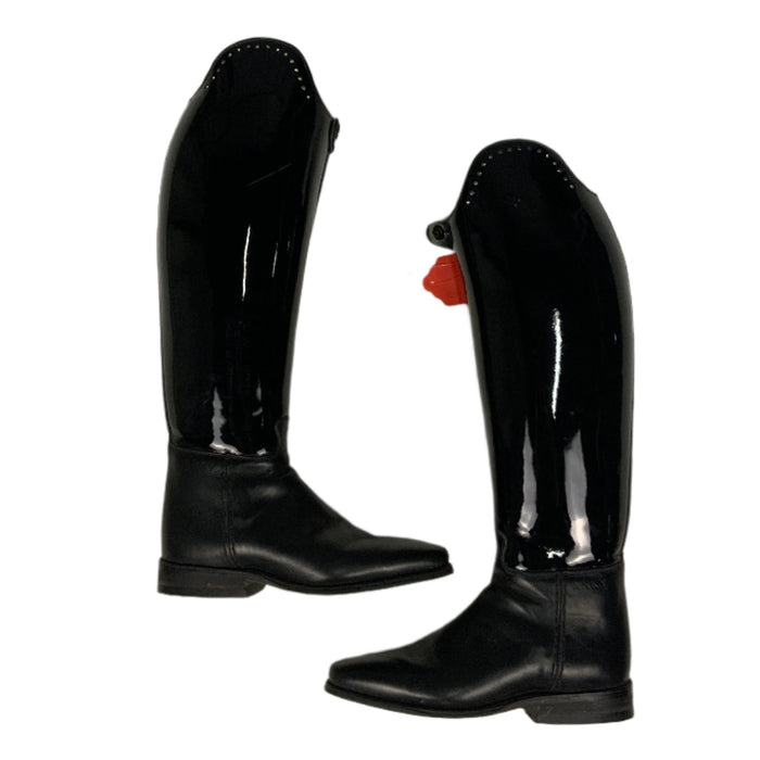 CNT 2827K Petrie Custom Tall Boots Shiny Black with Crystals 8.5 38/44