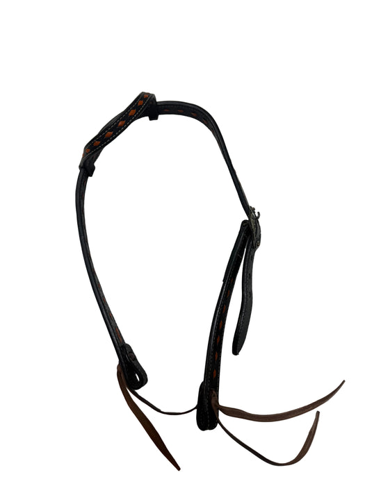 CNT 3188J Western Head Collar Black/Orange approx. Full