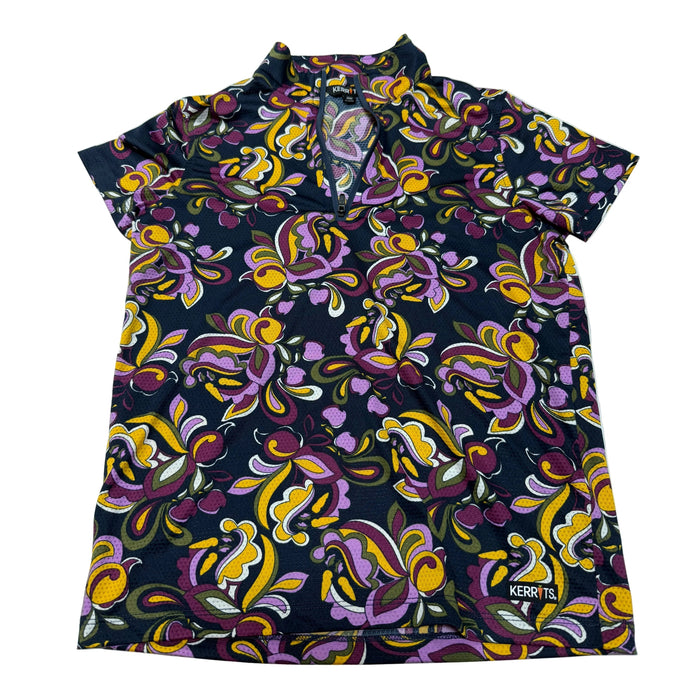 CNT 3190D Kerrits Short Sleeve Shirt Navy/Purple/Orange Large