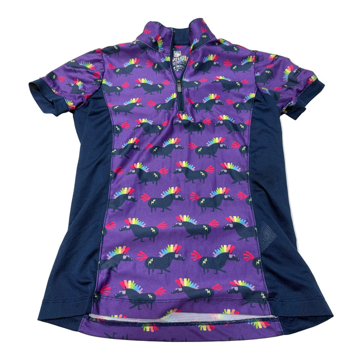 CNT 3190B Romfh Short Sleeve Shirt Rainbow Unicorns/Purple Medium