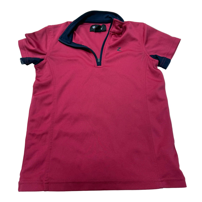 CNT 3190T Horze Short Sleeve Shirt Red/Navy 9-10