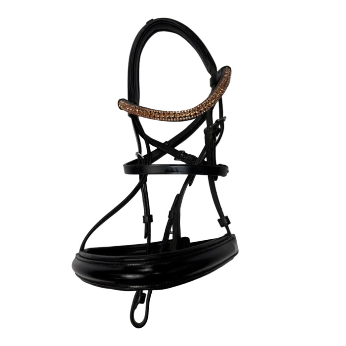 CNT 3201K Bridle Black with Gold Browband Cob
