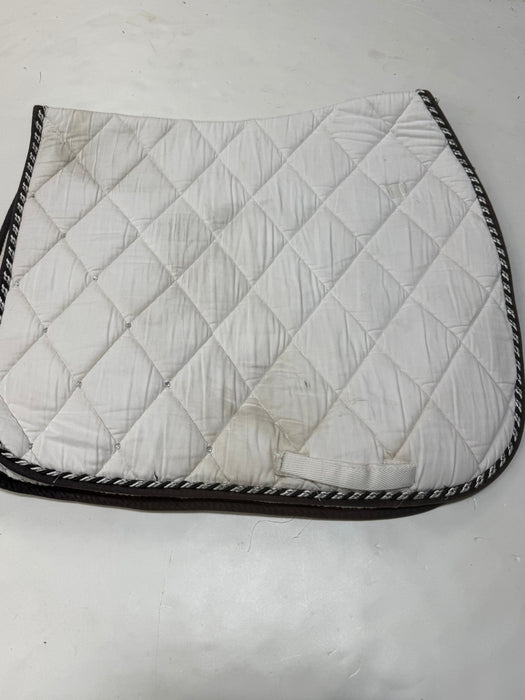 CNT 3217E Dressage Pad White and Black Piping