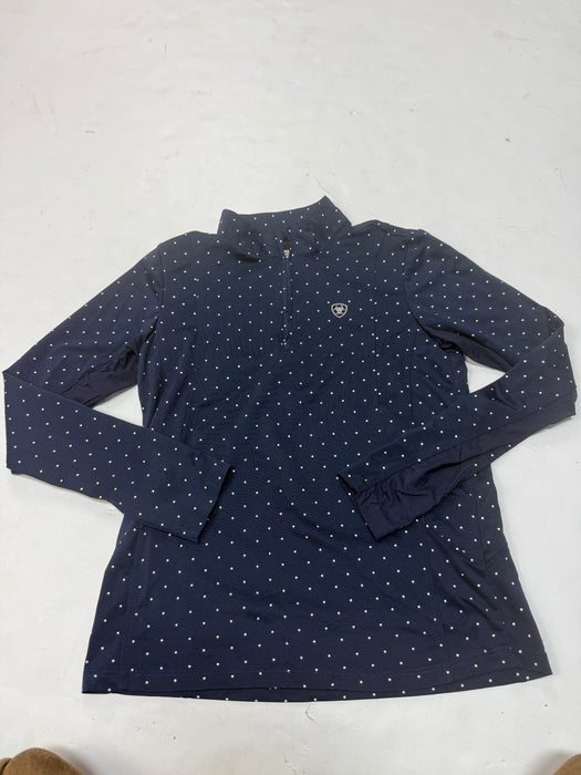 CNT 3218H Ariat Tek Long Sleeve Shirt Navy Pokla Dots Large
