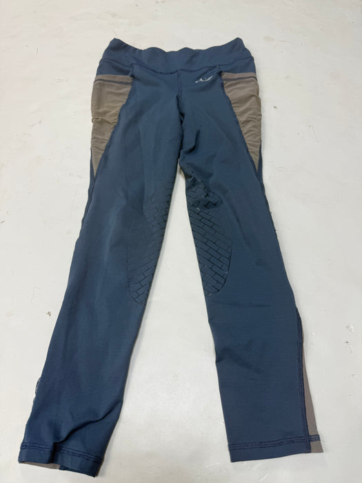 CNT 3218U Kerrits Knee Patch Tights Blue/Teal Horses Medium