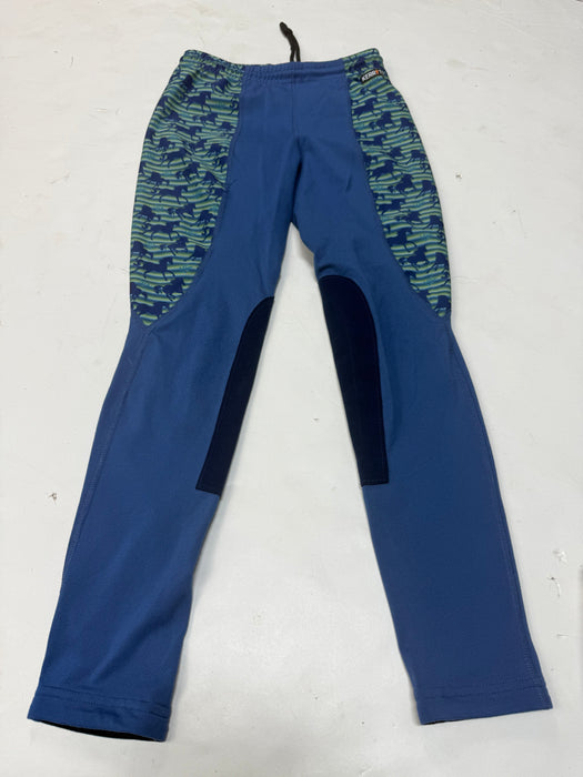 CNT 3218AA Kerrits Knee Patch Tight Blue/Green Horse Large